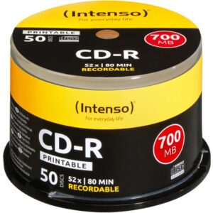 INTENSO   CD-R  Cake Box     80MIN/700MB 1801125   52x Printable           50 Pcs