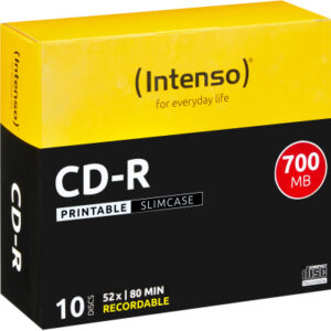 INTENSO   CD-R Slim          80MIN/700MB 1801622   52x Printable           10 Pcs