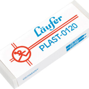LÄUFER    Plast-Radierer      65x21x12mm 01200     mit Kartonmanschette