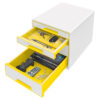 LEITZ     Schubladenbox WOW Cube      A4 52132016  weiss/gelb, 4 Schubladen – Bild 2