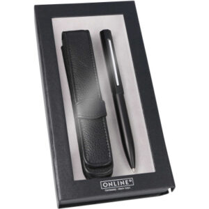 ONLINE    Kugelschreiber Set Octopen 34689     schwarz, Lederetui