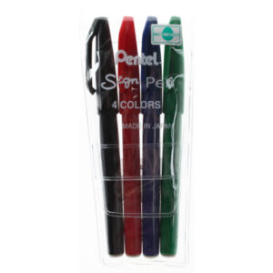 PENTEL    Faserschreiber Sign Pen  2.0mm S524      4-farbig ass.