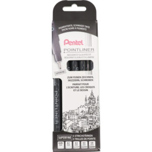 PENTEL    Pointliner Pigment Superfine YS20P-5A  schwarz                5 Stück