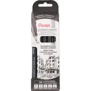 PENTEL    Pointliner Pigment Fine YS20P-5F  schwarz                5 Stück
