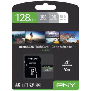 PNY       micro-SDXC Pro Elite     128GB PSDU128V3 UHS-I U3 A1 & adapter