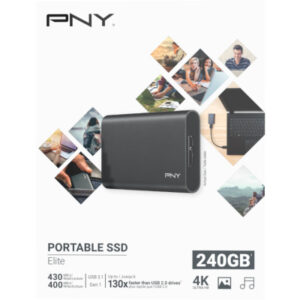 PNY       Elite USB 3.1 Gen1       240GB PSD1CS105 Portable SSD         dark-grey