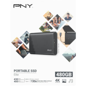 PNY       Elite USB 3.1 Gen1       480GB PSD1CS105 Portable SSD         dark-grey