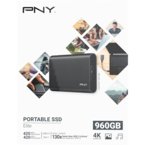PNY       Elite USB 3.1 Gen1       960GB PSD1CS105 Portable SSD         dark-grey