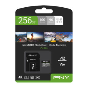 PNY       micro-SDXC Pro Elite     256GB PSDU256V3 UHS-I U3 A2 & adapter