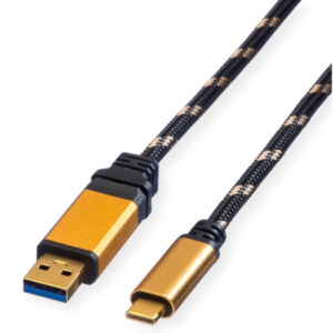 ROLINE    USB-A-C, Lade & Datenkabel 11.02.901 Gold, ST/ST, 3.2 Gen2       1m