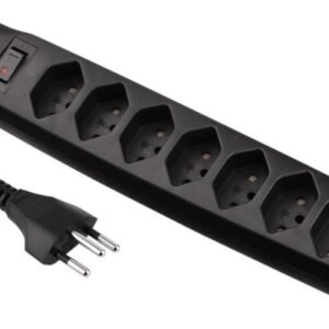 S-ELECTRO Steckdosenleiste 85.110.7S 7x T13 mit Schalter, schwarz