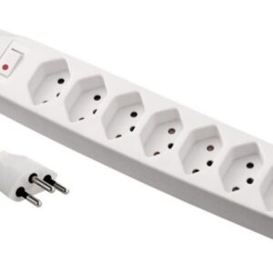 S-ELECTRO Steckdosenleiste 85.110.7W 7x T13 mit Schalter, weiss