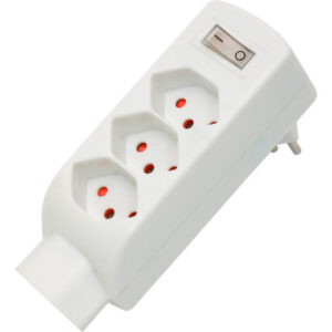 S-ELECTRO Abzweigstecker 85.595.WS weiss, 4xT13, vertikal