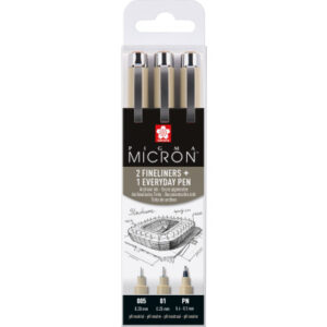 SAKURA    Pigma Micron Set POXSDK3UR 0,2/0,25mm/PN          3 Stück
