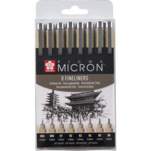 SAKURA    Pigma Micron Set POXSDK8   0,15-0,50mm            8 Stück