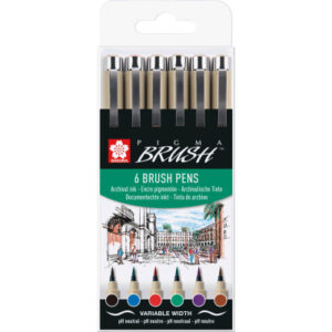 SAKURA    Pigma Brush Pen Set POXSDKBR6 6 Farben