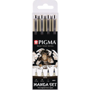 SAKURA    Manga Pigma Set POXSDKMAN sepia, 2xMic/1xGraph/1xBrush