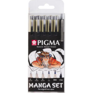 SAKURA    Manga Pigma Set POXSDKMAN 3xMic/1xGraph/1xBru/1xPenc