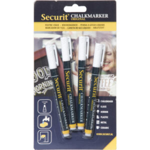 SECURIT   Kreidestift              1-2mm BL-SMA100 weiss, 4 Stück