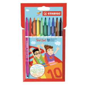 STABILO   TRIO 2in1, Twin Pen 222/1001  Etui, 10 Farben