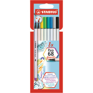 STABILO   Fasermaler Pen 68 Brush 568/08-21 ass. 8 Stück