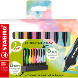 STABILO   Textmarker GREEN BOSS    2-5mm 6070/08-5 Tischset                8 Stk.