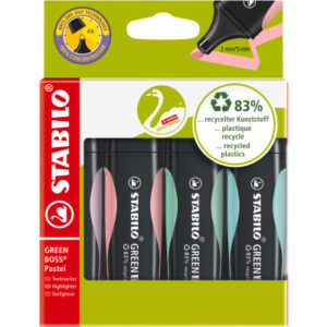 STABILO   Textmarker GREEN BOSS    2-5mm 6070/4-2  pastell                4 Stück