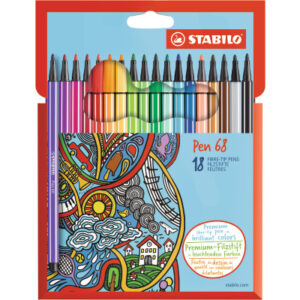STABILO   Fasermaler Pen 68          1mm 68187     Etui, Karton          18 Stück