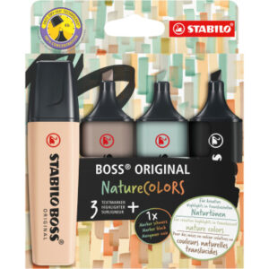 STABILO   Boss Leuchtmarker Original 70/4-2-5  Nature Colors    3 + 1 schwarz