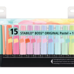 STABILO   BOSS Pastell             2-5mm 7015-02-5 Tischset              15 Stück