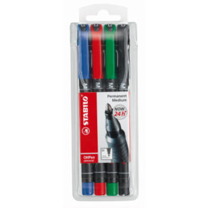 STABILO   OHP Pen permanent            M 843/4     4er Etui