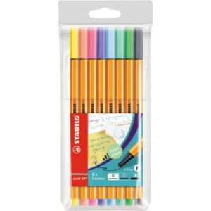 STABILO   Fineliner Point 88       0.4mm 88/8-01   8er Etui Pastellfarben