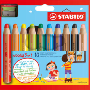 STABILO   Farbstifte Woody 3 in 1 880/10-2  10 Farben        Etui, Spitzer