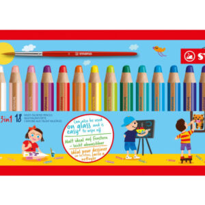 STABILO   Multitalent-Stift woody 880/18-3  18er Etui mit Pinsel    3-in-1