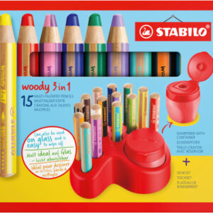 STABILO   Farbstifte Woody 3 in 1 802-15-01 Tischset, 15-teilig       ass.