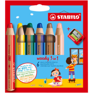 STABILO   Farbstifte Woody 3 in 1 8806-2    6 Farben                  Etui