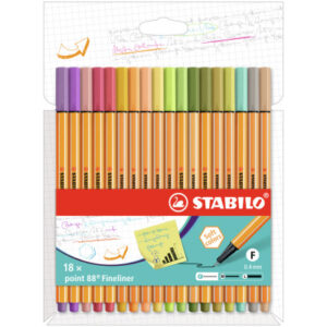 STABILO   Feinschreiber Point 88   0.4mm 8818/2-5  18 Farben ass.