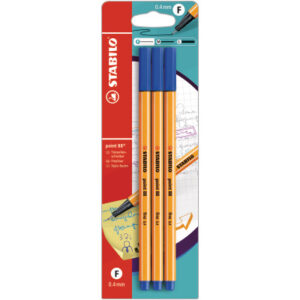 STABILO   Fineliner Point 88       0.4mm B-14827-1 blau, 3 Stück