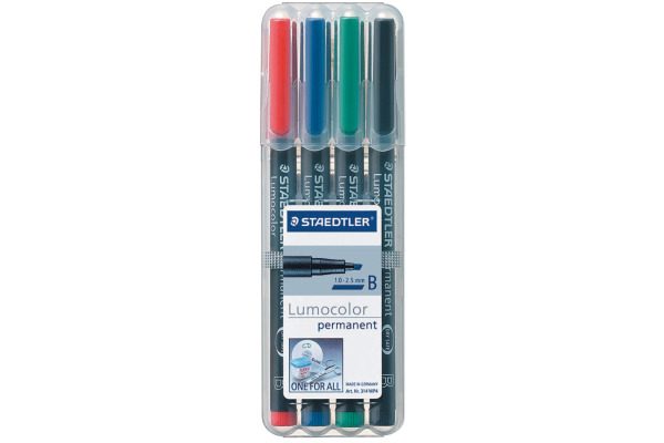 STAEDTLER Lumocolor permanent B 314 WP4 4 Farben ass. – Bild 3