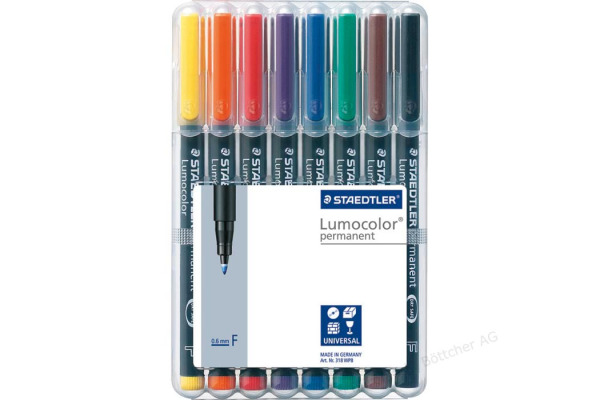 STAEDTLER Lumocolor 31-9WP4GS - Rotuladores Permanentes De Color Negro, Estuche Con 4 Unidades De Distinto Grosor