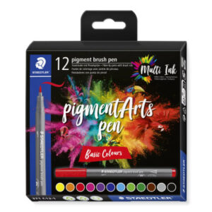 STAEDTLER Fasermaler mit Pinselspitze 371 C12-1 pigment pen 376       12er Set