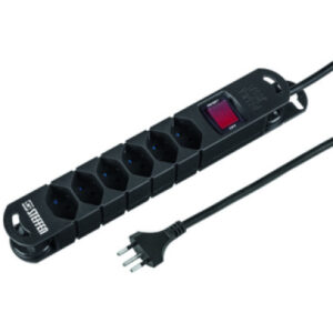 STEFFEN   Steckdosenleiste            3m 20201136S schwarz              6 Stecker