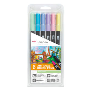 TOMBOW    ABT Dual Brush Pen ABT-6P-2  6er Set Pastellfarben