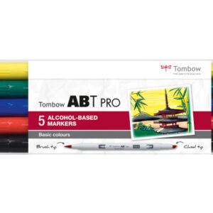 TOMBOW    Dual Brush Pen ABT PRO ABTP-5P-1 Basic Colours     Set, 5 Stück