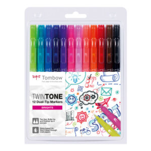 TOMBOW    Fasermaler TwinTone Marker WS-PK12P1 Helle F.               12-tlg.