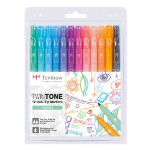 TOMBOW    Fasermaler TwinTone Marker WS-PK12P2 Pastell F.