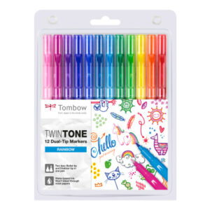 TOMBOW    Fasermaler TwinTone Marker WSPK12P3  Rainbow                12-tlg.
