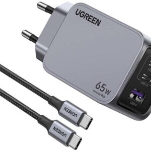 UGREEN    USB Wallcharger Nexode Pro 25871     65W USB-A+C,PD,GaN w.Cable