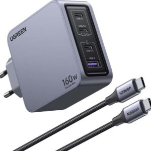 UGREEN    USB Wallcharger Nexode Pro 25877     160W, 4-Port,PD,GaN w.Cable