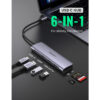 UGREEN    USB-C Hub 6in1, Silver 70411     HDMI,2xUSB-A,SD TF,USB-C PD – Bild 2